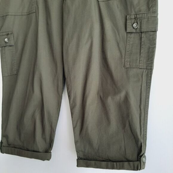 LEE Relaxed Fit Flex-to-go Mid-Rise Cargo Capri Pants Green Sz 18 - Picture 6 of 13